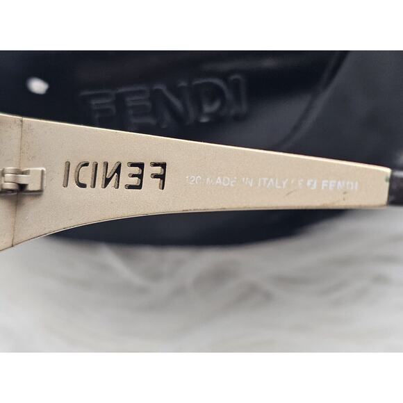 Vintage Fendi Sunglasses Womens Black Rhinestone Logo Rimless Oval Square main image 10
